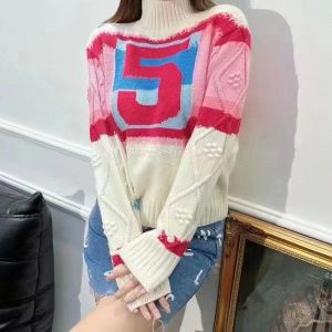 Tasarımcı Kadın Sweater Ezici Taligan Üstler Kazak Kadın Pembe Küçük Kokulu Yuvarlak Yuvarlak Boyun Kaldırılmış Sıcak Üst düzey Moda Kadın Saçakçıları