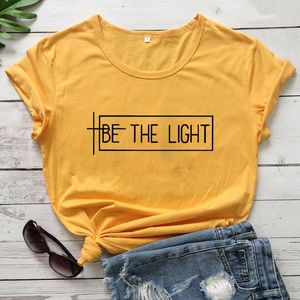 Kadın Tişörtleri Işık Tişört Olun Hıristiyan Moda Slogan Estetik Sokak Tarzı Pozitif Alıntı İnanç Vintage Tee Top