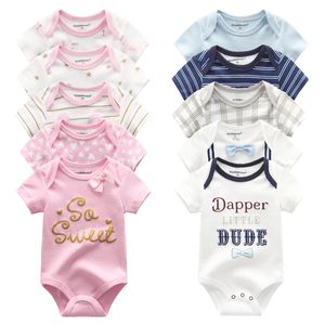 Rompers 5pcs/lot bebek erkek kıyafetleri tek boynuzlu at kızlar giyim bodysuits bebek kız kıyafetleri 0-12m doğumlu%100 pamuklu roupas de bebe 230317
