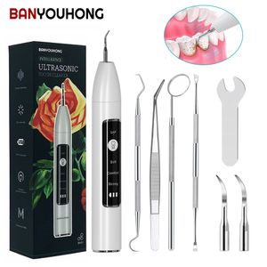Other Oral Hygiene Ultrasonic Dental For Teeth Tartar Stain Tooth Calculus Remover Electric Sonic Teeth Plaque Cleaner Dental Stone Removal 230317