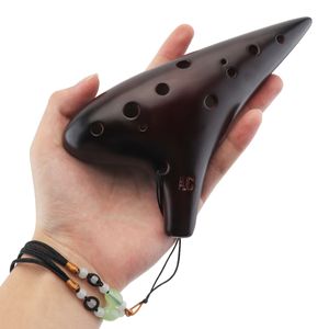 Professional Musical Instrument Smoked Fluta Ocarina 12 Hole Alto Tone C Key Ocarina Flute Ceramic Legend of Ocarina