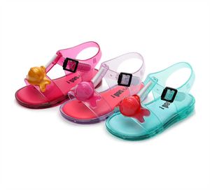 Sandálias Mini Melissa Lollipop Girl Sandals Novo mini sed menina geléia sapatos infantis sandálias infantis praia não deslize Toddlder Candy Sh19018 Z0315
