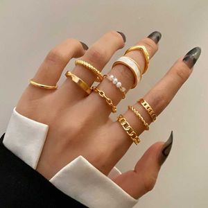 Band Rings Fashion Jewelry Rings Set Gold Color Hollow Round Ground Women Finger Ring для девочки -леди свадебные подарки G230317