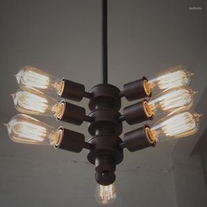 Kolye lambaları Amerikan Ülke Endüstriyel Soket Restoranı Uydu Endüstrisi Klasik Demir Çatı Loft Vintage Işık