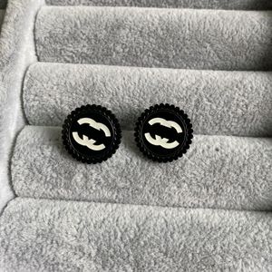 Women's Black Stud Earrings, Luxury Designer Engagement Earring, Top Quality, Fashion Jewelry