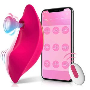 Секс-игрушка-массажер с беспроводным приложением, дистанционное управление, вибратор-бабочка, Bluetooth, носимые сосущие трусики, фаллоимитатор, игрушки для пар для женщин
