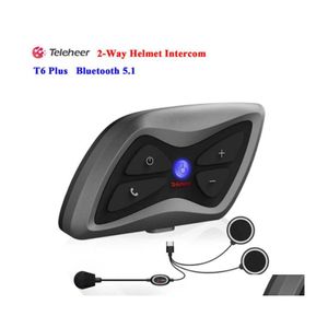 2016 Motorcycle Intercom 1pcs/Set Teleheer T6 Plus Bluetooth Hearset Healmet 1500M Intercomunicador Moto Realtim