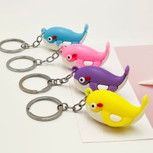 Toplu karikatür balinası anahtarlıklar kolye yumuşak pvc kauçuk bebek çanta araba anahtarlık takı öğrenci hediyesi