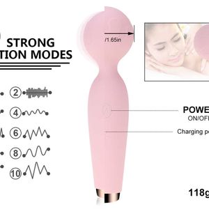 Nxy vibrators av Вибратор Dildo Magic Wand USB Recharing Clitoris стимулятор G Spot Massager Vibring Toy для пары забавных секс -игрушек женщина 230310