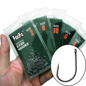 Fishing Hooks 50 or 10 pcs Non-barb barbless Circle Carp Fishing Hooks with Hole Size 3/0 2/0 2 4 6 8 10 fishhook Single Hook P230317