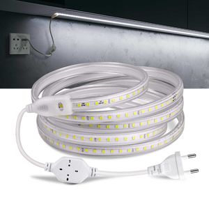 LED Strips High Quality AC 110V 220V LED Strip Lights 2835SMD 120LEDs/m Flexible Outdoor Lamp Waterproof LED Tape With EU/US Power Plug P230315