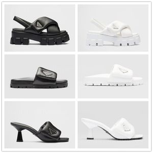 Sandalen berühmte Designerinnen Frauen weich gepolsterte Nappa -Lederrutsche Sandalen Absätze Schieberegler Plattform Schuh Fashion Mädchen Mädchen Sandale Monolith Sandle Slipper Schuhe