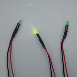 Yeşil 575nm Dağınık 3mm Dip LED Ön Kablolu DC12V/24V 20mm Kablo Ön kablolu LED'ler