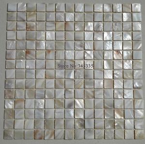 Sfondi 11 piedi quadrati Piastrelle a mosaico a conchiglia quadrata bianca naturale Madreperla Cucina Backsplash Doccia Sfondo Bagno Carta da parati