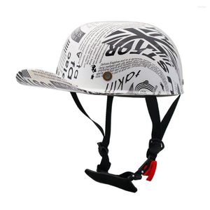 Motosiklet Kaskları Kask Vintage Scooter Retro Beyzbol Kapağı Yarım Moto Açık Yüz Sokak Kruvazörü Jet Chopper Biker Pilot Casco