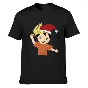 Camisetas masculinas Camisa de fazendeiro de Natal Tee Humor de verão estilo de verão