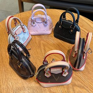 With box Mini Shell Bag Keychain Charm Coin Purses Party Palm Springs Cowhide card holder Zippy Pouch for Women's Gift