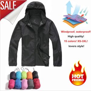 Açık Ceket Hoodies Kamp Kamp Yağmur Ceket Erkekleri Kadın Su Geçirmez Ultratin Güneş Koruyucu UV400 Güneş Koruma Giysileri Hızlı Kuru Cilt Rüzgar Çekme Ceket 230320