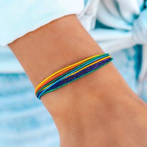 Pulseiras de tecido de cera Bracelets de corda multicolorida ajustável Braid Bracelet Acessórios para a praia havaiana