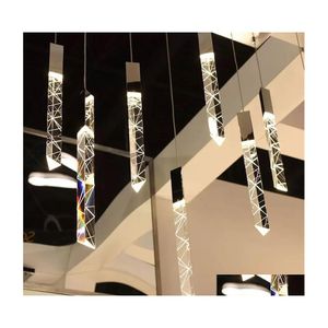 Lâmpadas pendentes de lâmpada de led de loft moderno lustre k9 cristal cromo duplex escada sala de estar el teto pendurado luz luxuros deline dhijl