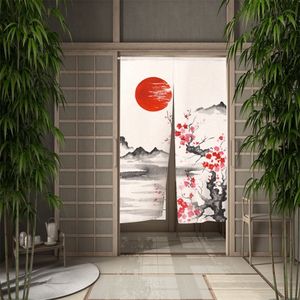 Чистые занавески японские чернила дверная дверная комната декор декор перегородка драпировать кухонный вход висят наполовину 230320