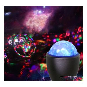 LED efektleri usb mini sesli etkinleştirilmiş kristal sihir topu disko projektörü parti ışıkları ev için flaş dj ktv bar araba bırak dhrz1