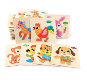Photo Jigsaw Infant Toys 3D Puzzles Educational Toys For Child Building Blocks Wood Toy Jigsaw Craft Animals Sensory Toys for Babies
