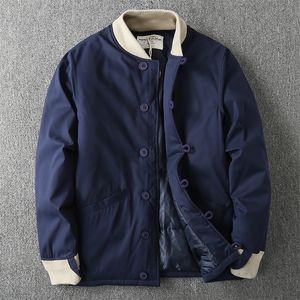 Erkek ceketleri Japon vintage beyzbol yaka pamuk ceket erkek kış m43 ceket kalın açık kamp yürüyüş ceket ceket 230321