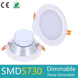 Downlights Dimmable LED panel Downlight 5W 7W 9W 12W 15W 20W 30W SMD 5730 Tavan Gömülü Işık AC110 220V Spot Beyaz