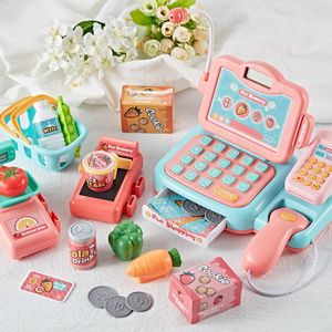 Other Toys toys Electronic Mini Simulated Supermarket Cash Register Kits Kids Checkout Counter Role Pretend Play Cashier Girl Toy 230320