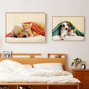 Hayvan, kedi, köpek, evcil hayvan, İskandinav modern oturma odası dekorasyonu, restoran, otel duvar resmi, yatak odası, sundurma, çalışma, asma resim