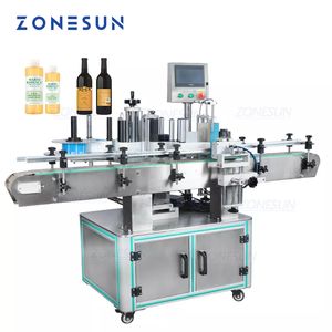 Zonesun Industrial Equipment Garrafas redondas automáticas podem jarro de posicionamento e rotulagem ZS-TB260Z Aplicador de etiquetas para bebida cosmética