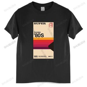 Мужские футболки Мужские бренды Brand Teeshirt Super Tape Frunt 1980-е годы ретро VHS Film Film Film Film Nostalgia 80-х
