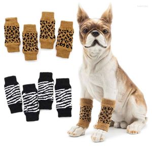 Köpek giyim 4pcs/set örme bacak daha sıcak kauçuk takviyeli destekler Hock koruyucu çoraplar küçük orta köpekler için diz pedleri kediler