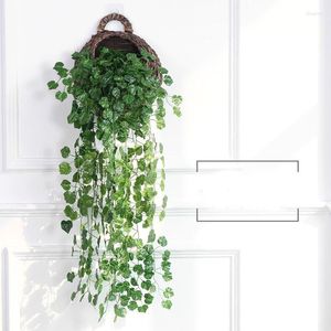 Decorative Flowers 90cm Artificial Green Plants Hanging Ivy Leaves Radish Seaweed Grape Fake Vine Wedding Home Garden Wall Party Decoration