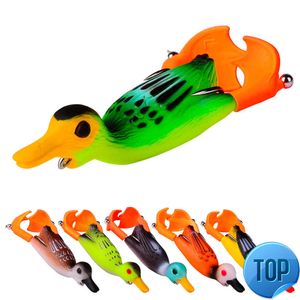 1 ПК с двойной пропеллером Flipper Duck Fishing приманки лягушат мягкая приманка 9cm11g 3D Eye Artificial Suldfish Day Day Bass Bass