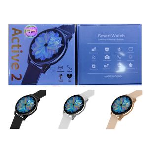 T2 Pro Smart Watch Active 2 Yuvarlak Smartwatch Bluetooth Çağrıları Saatler 1.28inch HD Erkekler Kadın Spor Fitness Bilezik Mesajı Healtrate Kan Basıncı Monitör