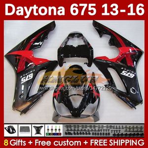 Daytona için Moto Kırmızı Parlak Fairings 675 675R 2013-2016 Bodywork Daytona675 Bodys 166no.50 Daytona 675 R 13 14 15 16 2013 2014 2015 2016 OEM Motosiklet Kaplama Kiti