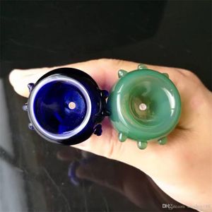 İki renkli köpük kafa ovma bongs aksesuarları benzersiz yağ brülör cam bongs su boruları cam boru yağ pistleri damla ile sigara içiyor