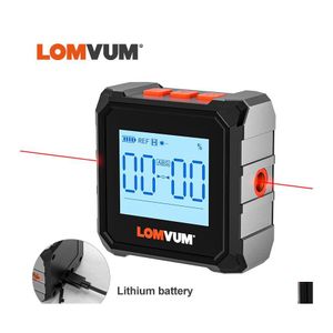 Измерение инструментов Lomvum Digital Protractor Laser USB -инциланометр 360 Угол Угол Финтер Высокий точный гониометр магнит наклоны 201116 DHSFO