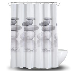 Duş Perdeleri Inya Cobblestone 3D baskı su geçirmez banyo perdesi gerçek kalınlaştırıcı kaplama süreci duş yüksek kaliteli kumaşlar duş dekorasyonu 230322