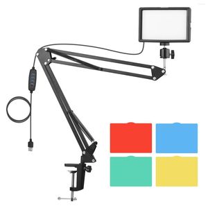 Flash Heads Pography Light Kit Desktop USB -видео освещение с цветовыми фильтрами Ballhead для живой потоковой передачи онлайн