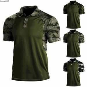 Erkek Tişörtler Yaz Askeri Taktik Tişörtler Erkekler Hızlı Kuru Açık Doğa Yürüyüşü Gömlek Kısa Kollu Savaş Tırmanma Kamufle Giyim 2022 W0322