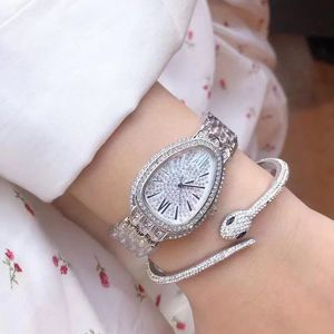 Lüks Kadın Yılan İzler Bilezikler 2 Setler Hediye Kutusu Marka Tasarımcısı Diamond Lady Watch Moda Bilek Swatches için Moda Bilekleri Annenin Sevgililer Günü Hediyesi