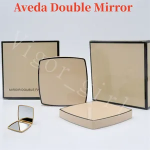 Moda Akrilik Kozmetik Taşınabilir Ayna Katlanır Velvet Toz Çanta Ayna Hediye Kutusu Kız Makyaj Araçları Yüksek Kalite Aveda Marka Lüks 2 Yüz Ayna