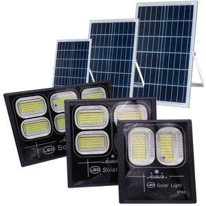 200W LED Solar Taşkın Işıkları Süper Parlak Açık Solars Işık, Alacakaranlıktan Dawn IP67 Yard Bahçe Yüzme Havuzu Yolu Basketbol Sahası Crestech18