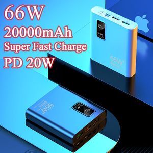 20000 мАч 66W Super Fast Forging Power Bank Portable Ultra Thin PD20W Цифровой дисплей Внешний аккумулятор Poverbank PowerBank