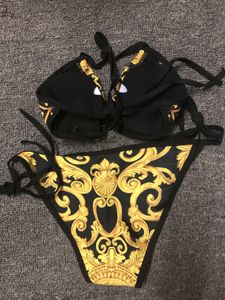 Costumi da bagno da donna firmati Bikini Sexy Luxury Gold Design Bikini da donna Set imbottito push-up Costume da bagno Costumi da bagno Summer Lady Costume da bagno