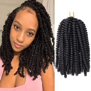 Ombre Spring Twist Crochet Braids - 12 Inch Synthetic Hair Extensions for Faux Locs, Pre-Twisted