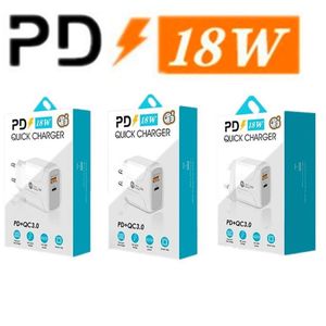 Chargers 18W 25W Hızlı Hızlı Şarj QC3.0 PD Tip C USB AC Çift Bağlantı Noktaları Seyahat Duvar Şarj Cihazı AB US UK İPhone 7 8 x 11 Samsung LG Android Telefon